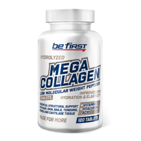 Препарат для суставов Be First Mega Collagen Peptides + hyaluronic acid + vitamin C 120 таблеток