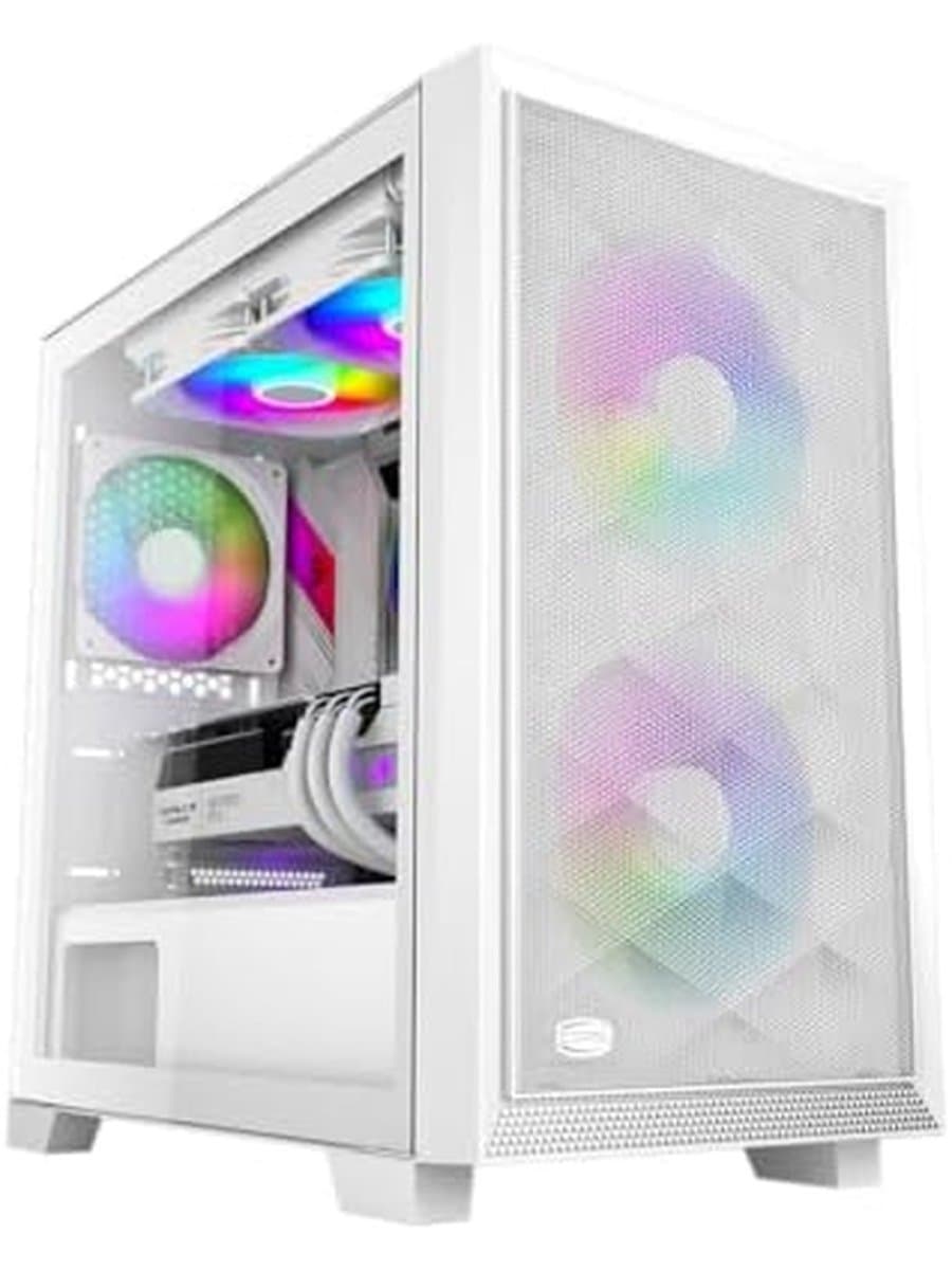 Корпус PCCooler C3 D310 ARGB WH mATX 2xUSB 3.0, HDAudio, 3x2,5" SSD, 2x3,5" HDD, 2x120mm ARGB FAN, Tempered Glass, 406x220x410mm, White