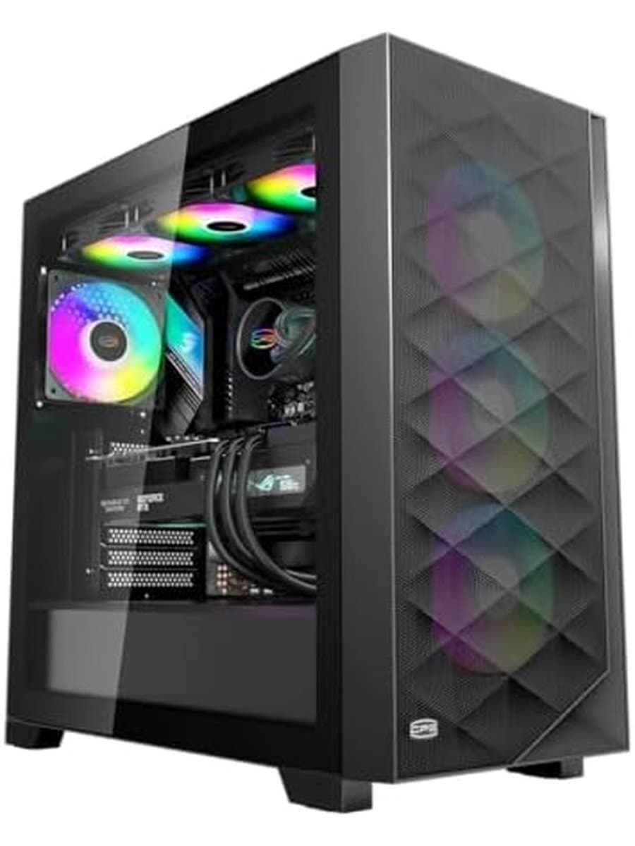 Корпус PCCooler C3 D510 ARGB BK ATX 2xUSB 3.0, HDAudio, 2x2,5" SSD, 2x3,5" HDD, 3x120mm ARGB FAN, Tempered Glass, 454x220x490mm, Black