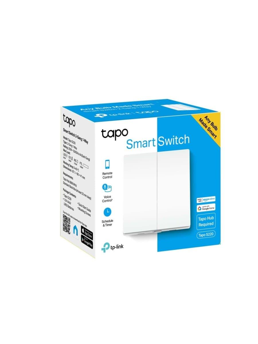 Умный 2 клавишный выключатель TP-Link Tapo S220