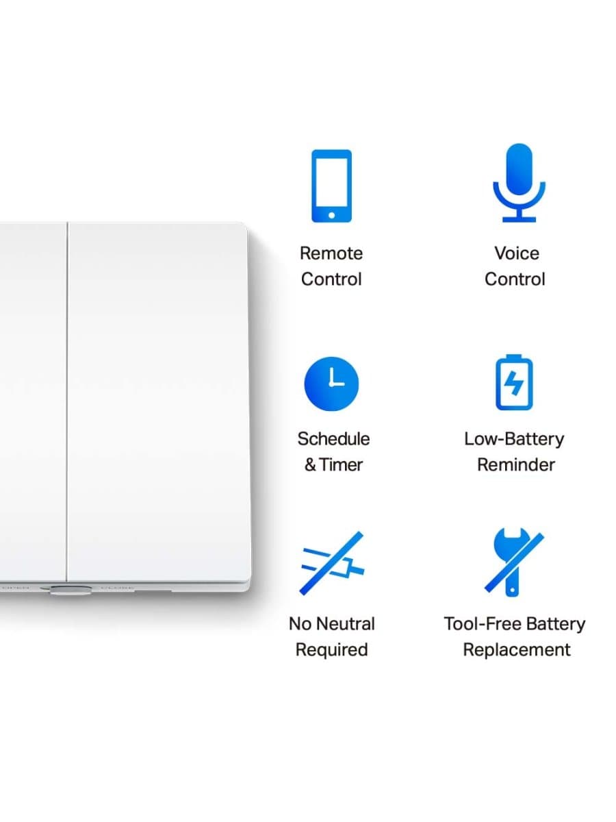 Умный 2 клавишный выключатель TP-Link Tapo S220