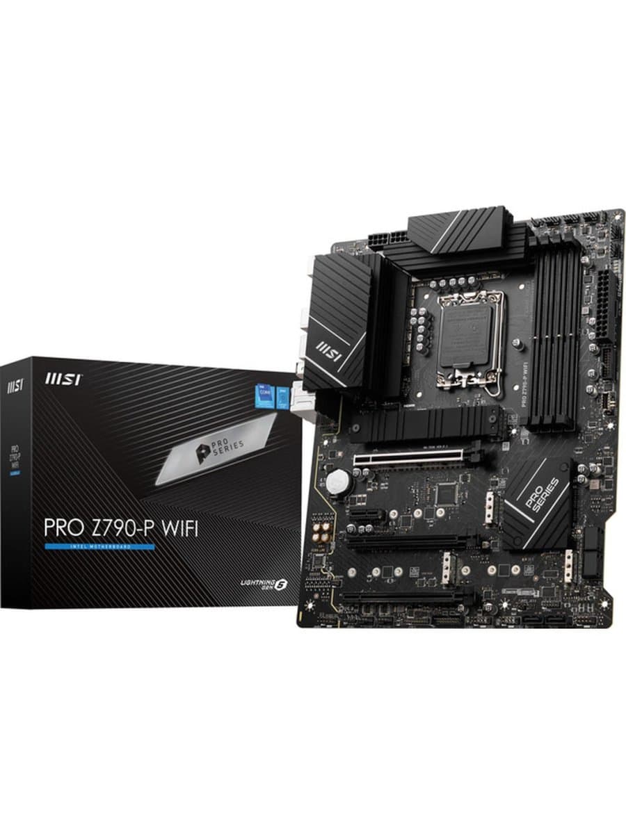 Материнская плата MSI PRO Z790-P WIFI (ATX, LGA1700, Intel Z790, 4x DDR5 5600MHz, 3x PCIe x16, 4x M.2, 6x SATA, 2.5GbE, 4x USB 5Gbps, 4x USB 2.0, HDMI, DP, Wi-Fi 6E)
