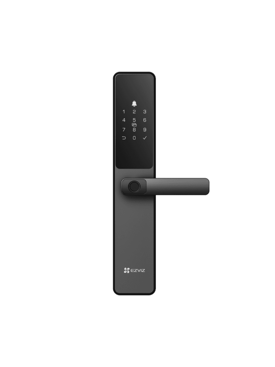 Замок биометрический EZVIZ CS-DL05-R200-WBCP-GR, отпечаток пальца, карта, пароль, Wi-Fi, Bluetooth, приложение, звонок, сирена, серый