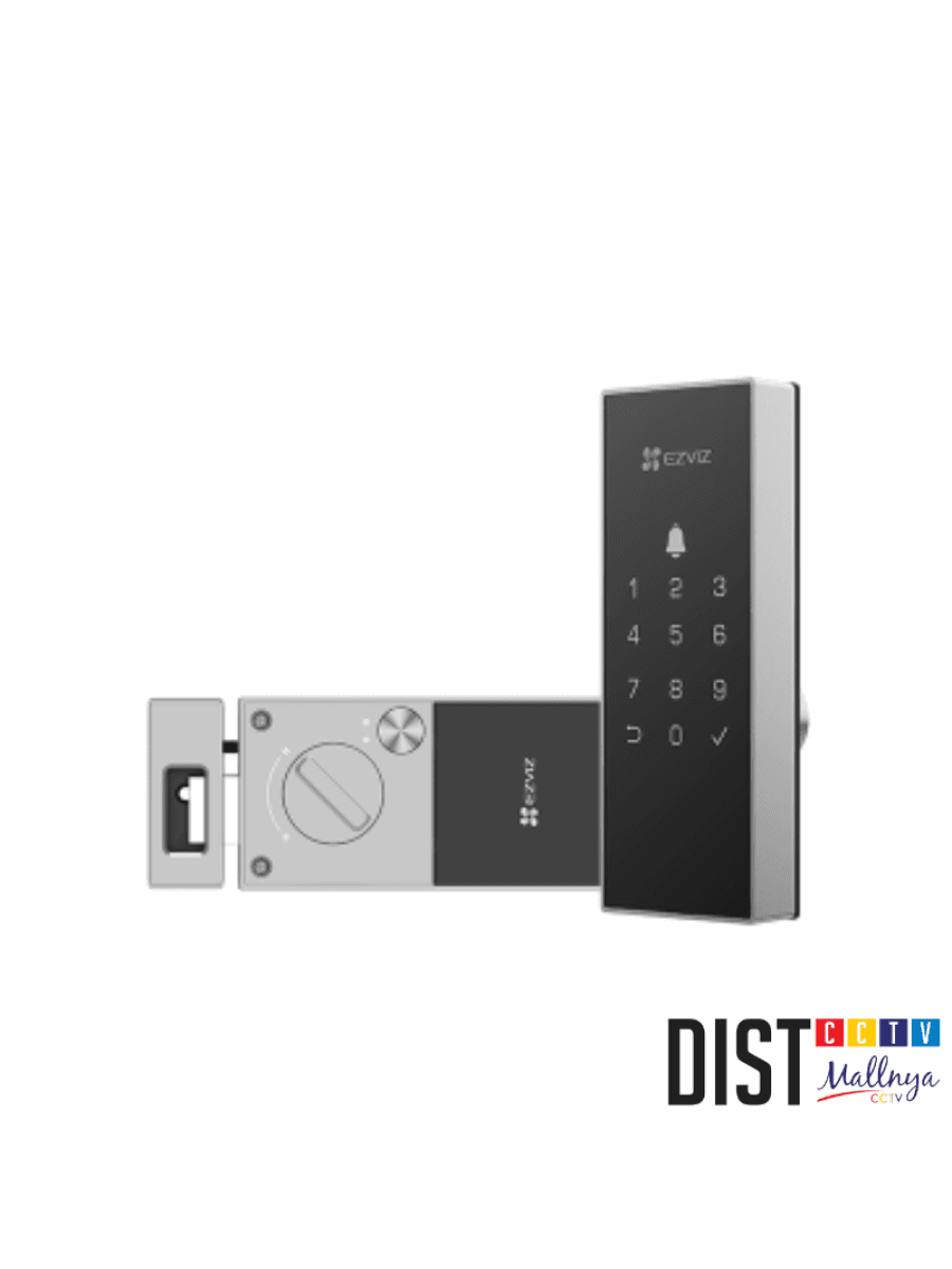 Замок накладной EZVIZ CS-DL03-R100-WP-BK (Wi-Fi, Bluetooth, код + временный, приложение, звонок, сирена, поддержка аварийного питания) Black