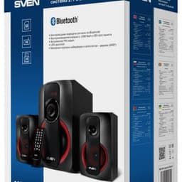 Акустическая система 2.1 SVEN MS-304 черный, RMS 40Вт(20 + 2x10), Bluetooth 10m, USB2.0, SD слот, Пульт ДУ, MDF, Питание от сети(~220В)