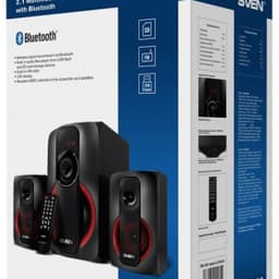 Акустическая система 2.1 SVEN MS-304 черный, RMS 40Вт(20 + 2x10), Bluetooth 10m, USB2.0, SD слот, Пульт ДУ, MDF, Питание от сети(~220В)