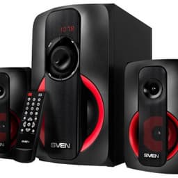 Акустическая система 2.1 SVEN MS-304 черный, RMS 40Вт(20 + 2x10), Bluetooth 10m, USB2.0, SD слот, Пульт ДУ, MDF, Питание от сети(~220В)