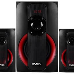 Акустическая система 2.1 SVEN MS-304 черный, RMS 40Вт(20 + 2x10), Bluetooth 10m, USB2.0, SD слот, Пульт ДУ, MDF, Питание от сети(~220В)
