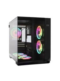 Корпус PCCooler C3 T500 ARGB BK ATX 1xUSB 3.1, Gen2 Type-C, 2xUSB 3.0,HDAudio,2x2,5" SSD, 2x3,5" HDD, with 6 FANS,Tempered Glass,415x295x368mm, Black
