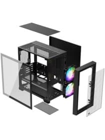 Корпус PCCooler C3 D310 ARGB BK mATX 2xUSB 3.0, HDAudio, 3x2,5" SSD, 2x3,5" HDD, 2x120mm ARGB FAN, Tempered Glass, 406x220x410mm, Black