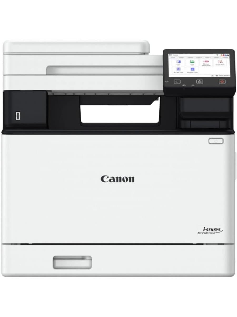 МФУ 4-1 лазерное цветное А4 Canon i-SENSYS MF754Cdw II (A4, 1Gb,33стр/мин, LCD, DADF-двуст. сканирование,двусторонняя печать,факс,USB2.0, сетевой,WiFi) (4 стартовых картриджа 069 черный-ресурс 2100 стр,069 C/M/Y-ресурс по 1200 стр)