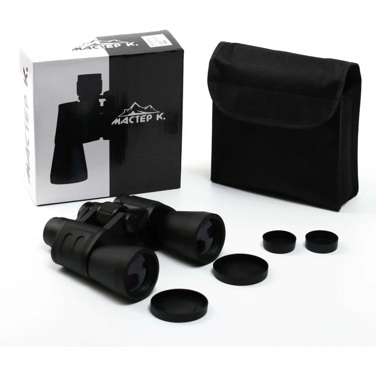 Бинокль «Охотник» Мастер К, 10×50, с чехлом, чёрный