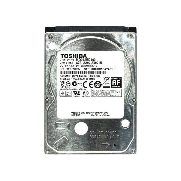 Жесткий диск HDD 1TB, Toshiba, 5400rpm, slim, для ноутбука