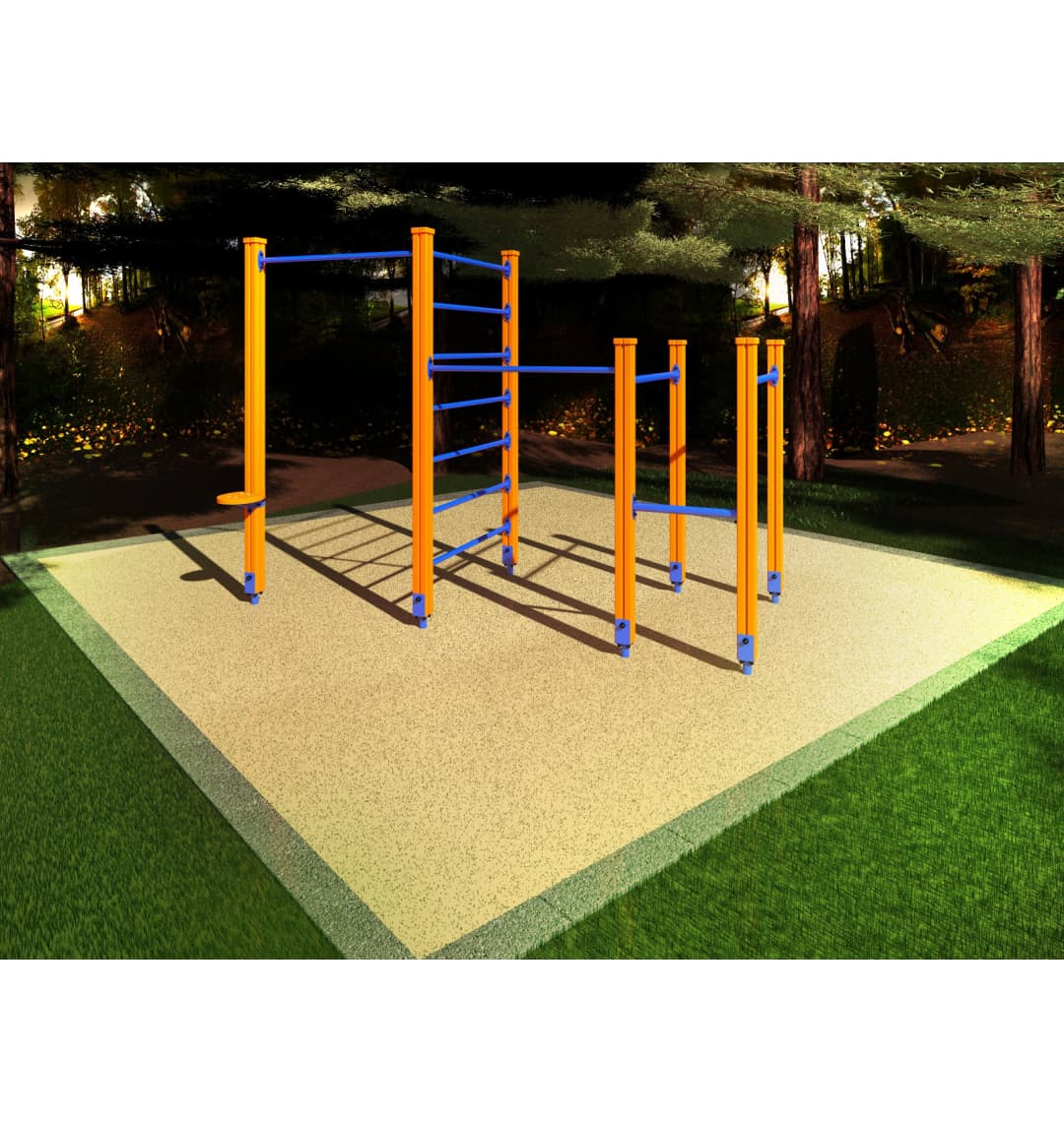 Спортивный комплекс Start Line Fitness № 10 (2 турника разной высоты, шведская стенка, брусья) 7010