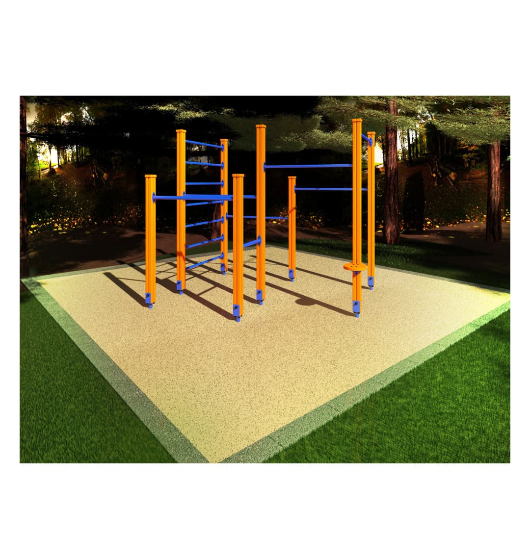 Спортивный комплекс Start Line Fitness № 11 (3 турника разной высоты, брусья, шведская стенка, турник для отжимания) 7011