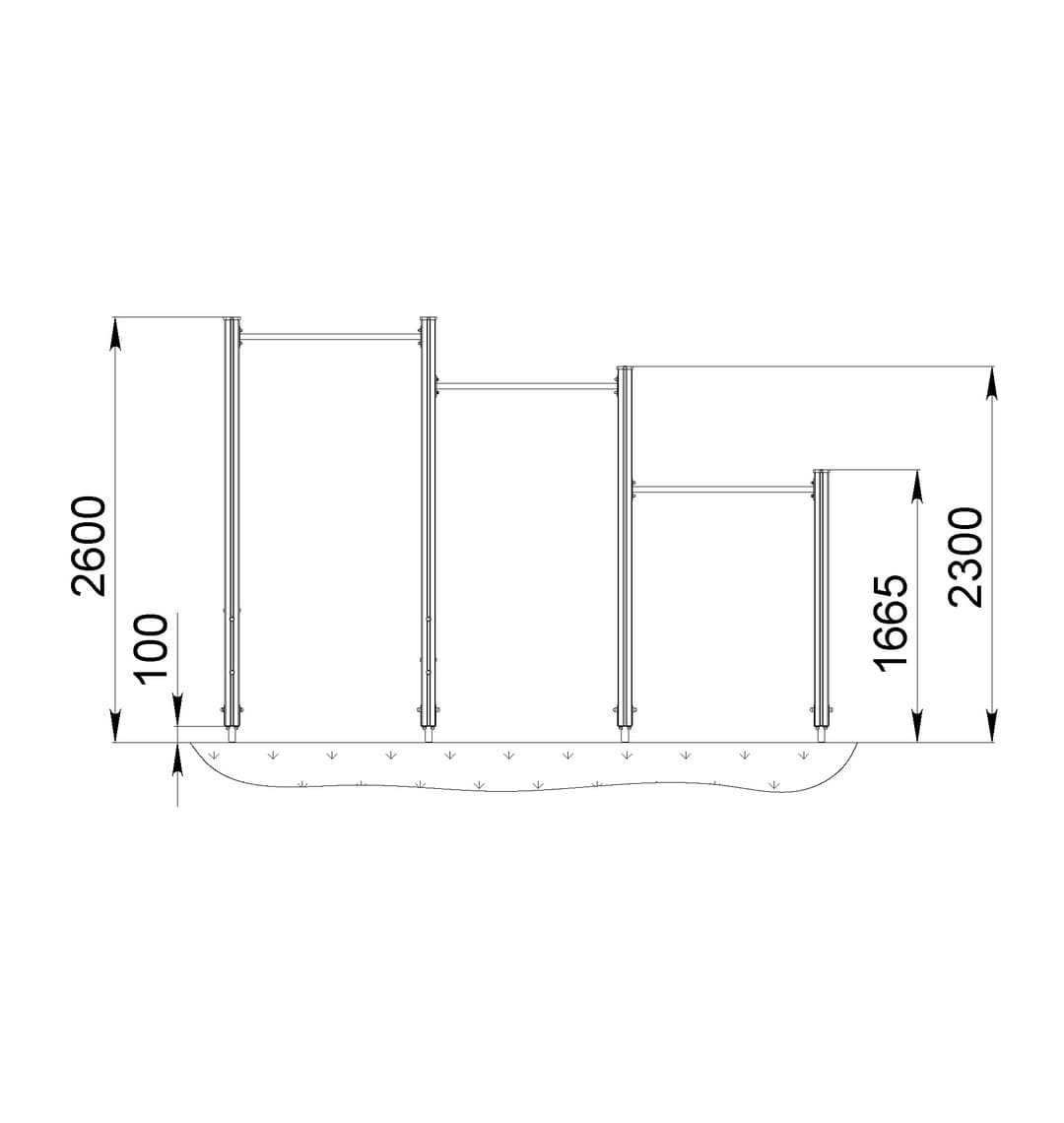 Спортивный комплекс Start Line Fitness № 12 (3 турника разной высоты) 7012