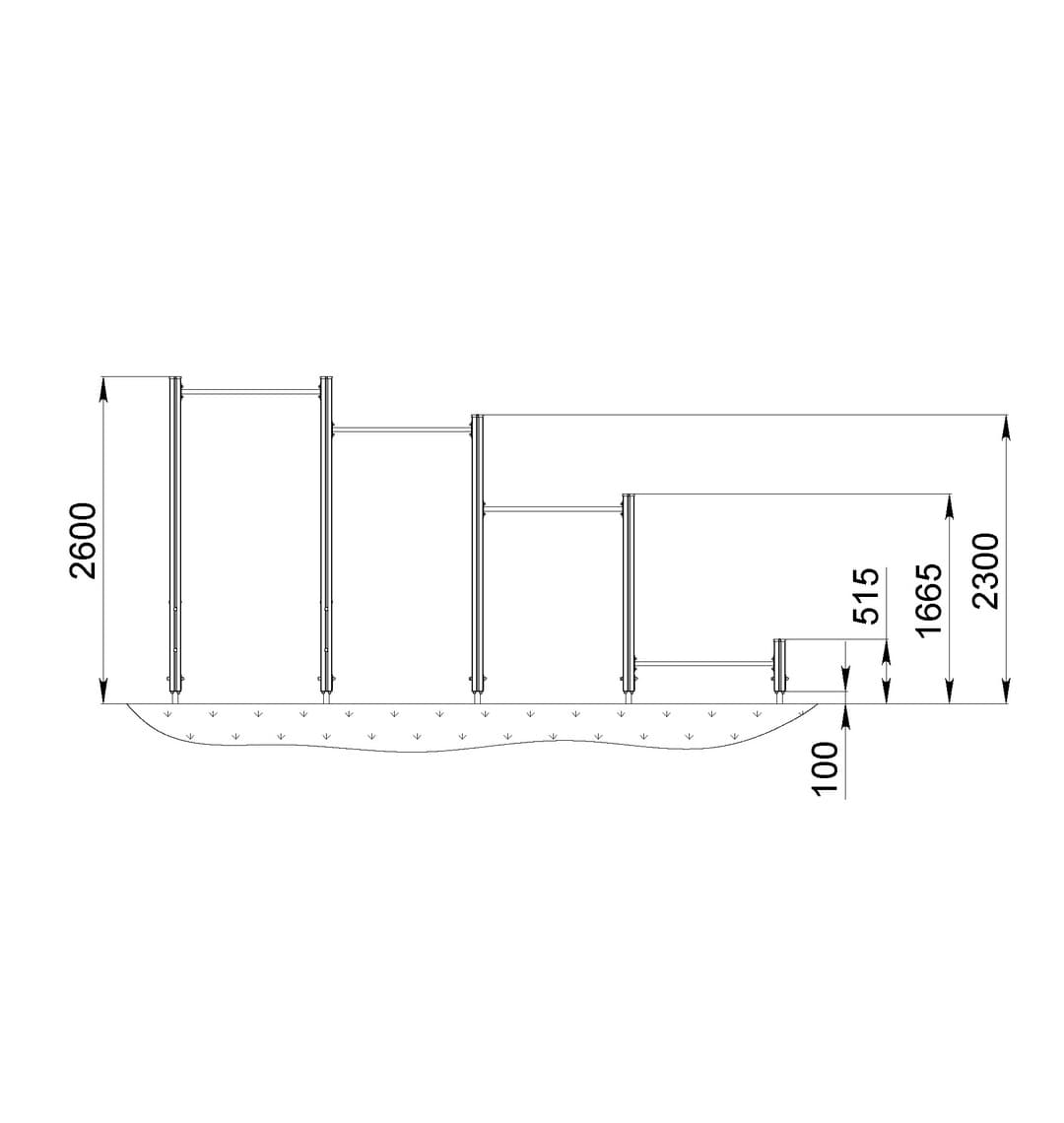 Спортивный комплекс Start Line Fitness № 13 (3 турника разной высоты, турник для отжимания) 7013