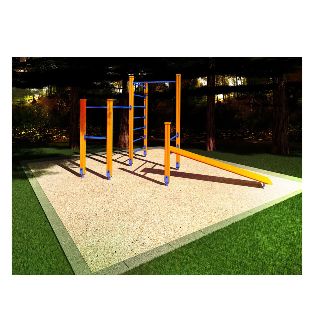 Спортивный комплекс Start Line Fitness № 17 (турник, брусья, шведская стенка, скамья наклонная) 7017