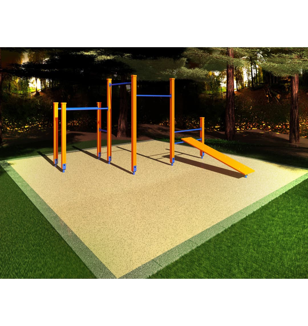 Спортивный комплекс Start Line Fitness № 3 (брусья, 2 турника разной высоты, скамья наклонная) 7003