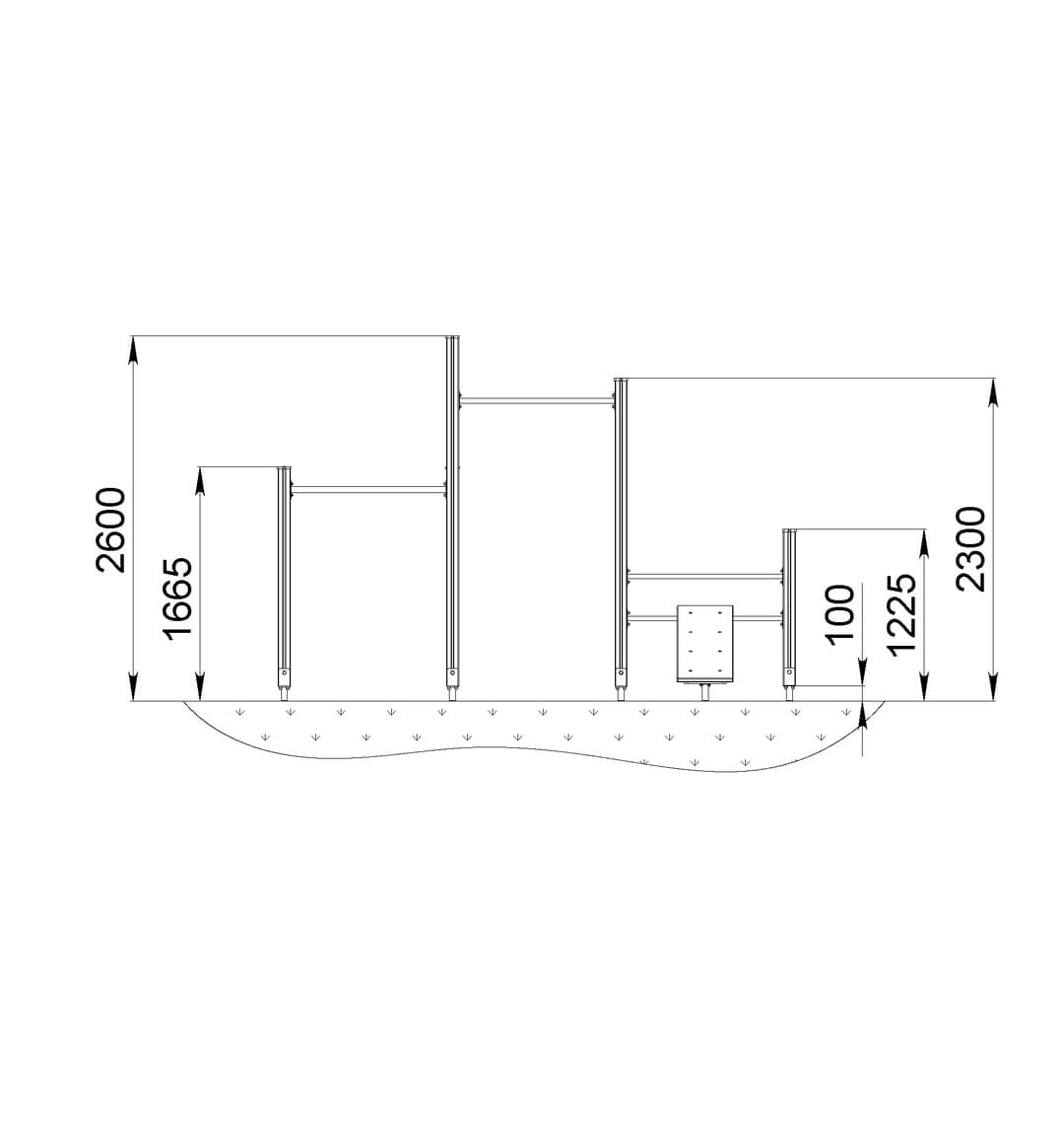 Спортивный комплекс Start Line Fitness № 3 (брусья, 2 турника разной высоты, скамья наклонная) 7003