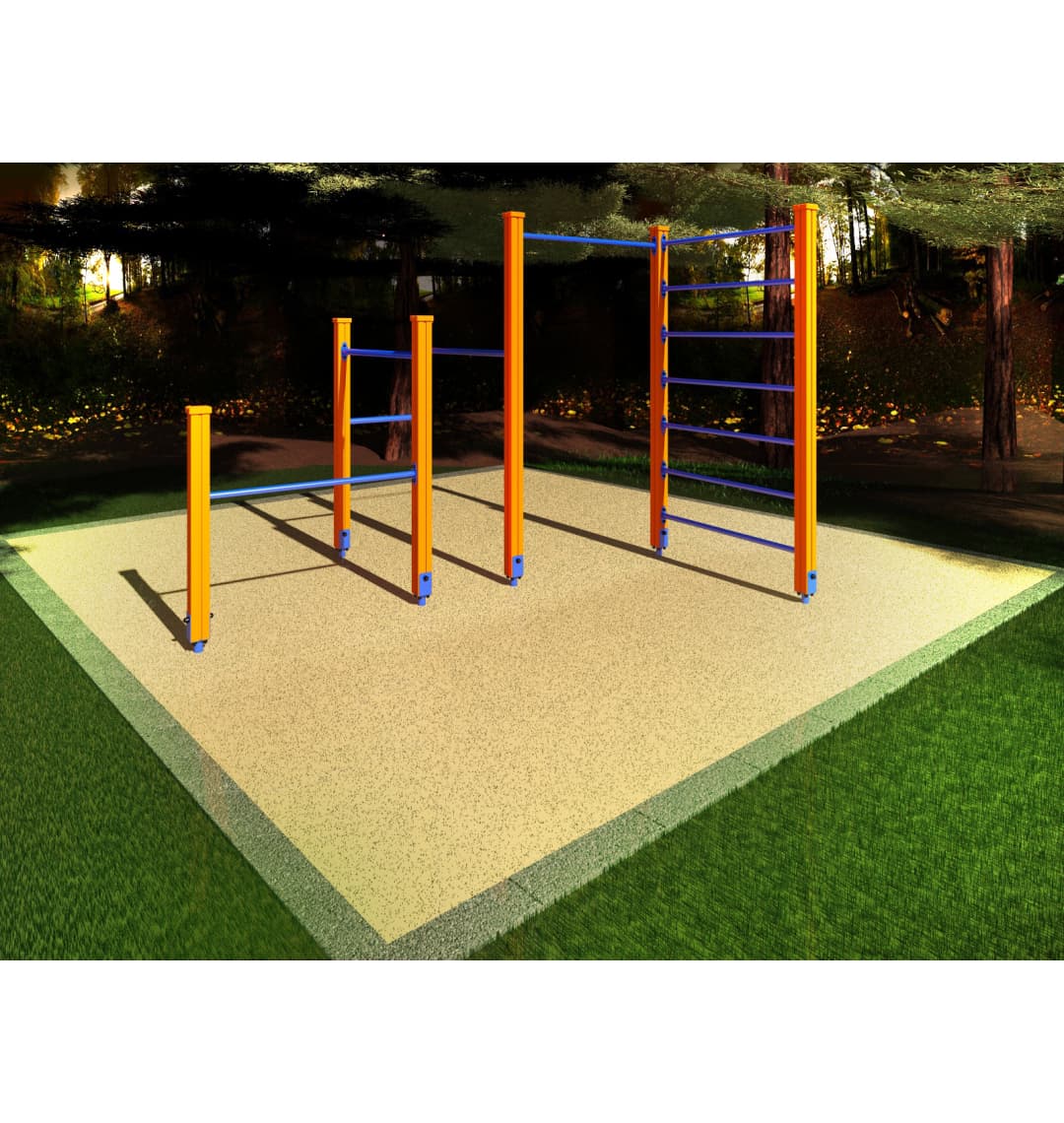 Спортивный комплекс Start Line Fitness № 4 (шведская стенка, турник, брусья, турник для отжимания) 7004