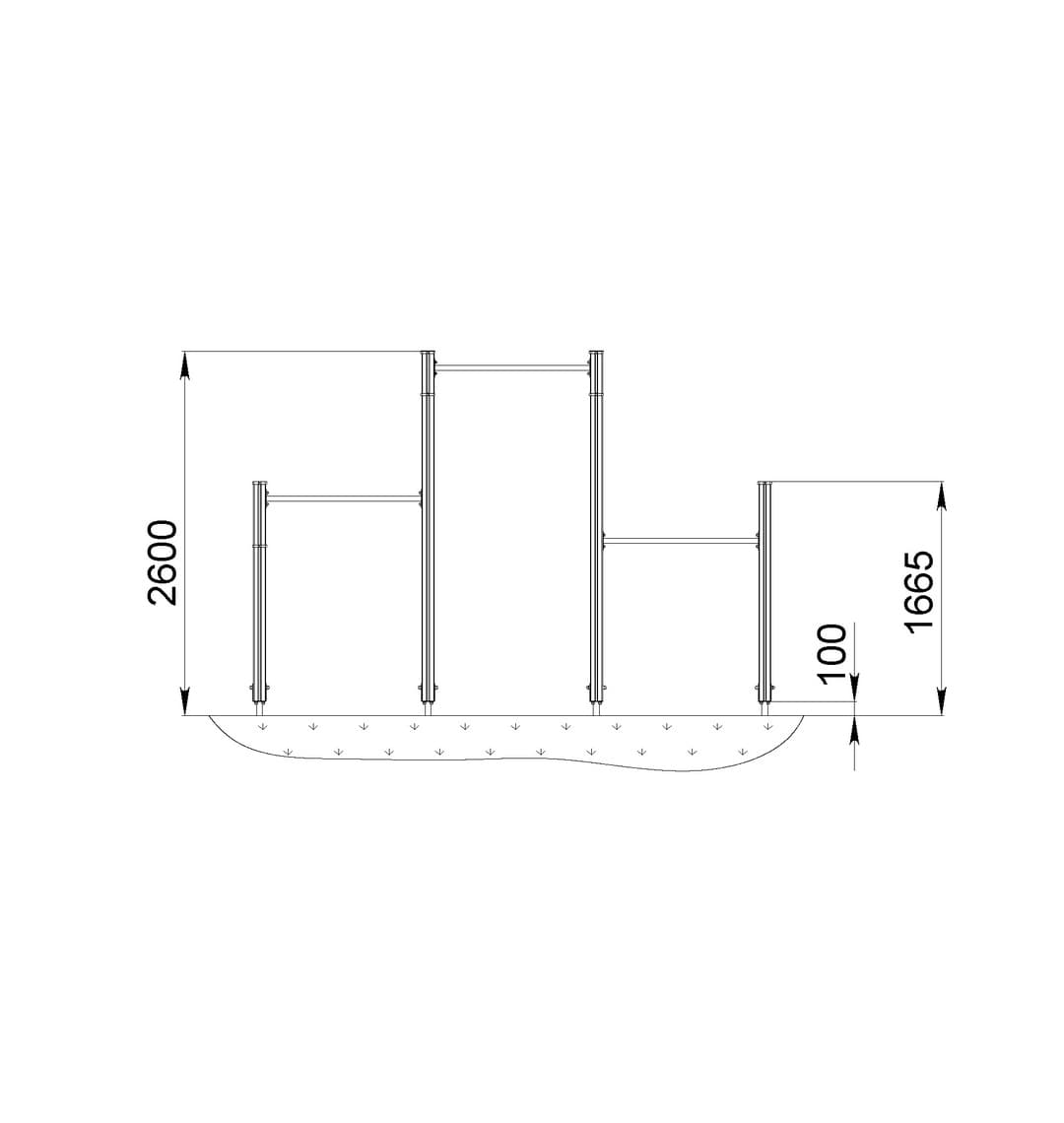 Спортивный комплекс Start Line Fitness № 5 (турник для отжимания, 5 турников разной высоты) 7005