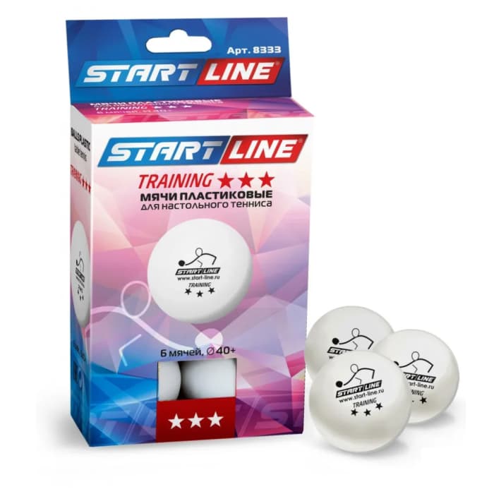 Мячи для настольного тенниса Start line Training 3* New 8333
