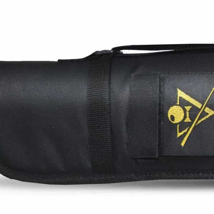 Чехол для 1 кия, мягкий, торцевая застёжка, лямка, (чёрный, синий) ЧхК1.1.10