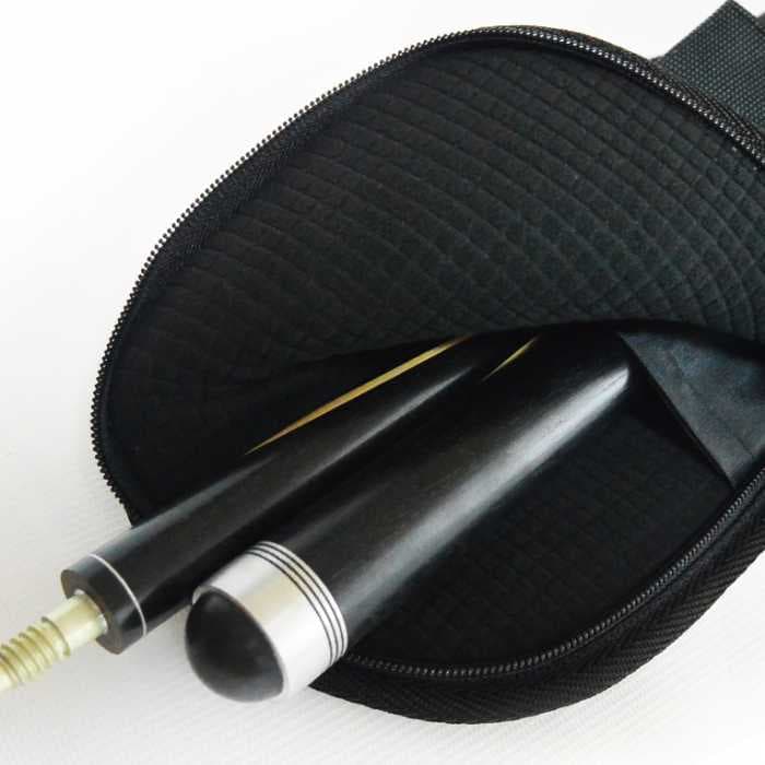 Чехол для 1 кия, мягкий, торцевая застёжка, лямка, (чёрный, синий) ЧхК1.1.10