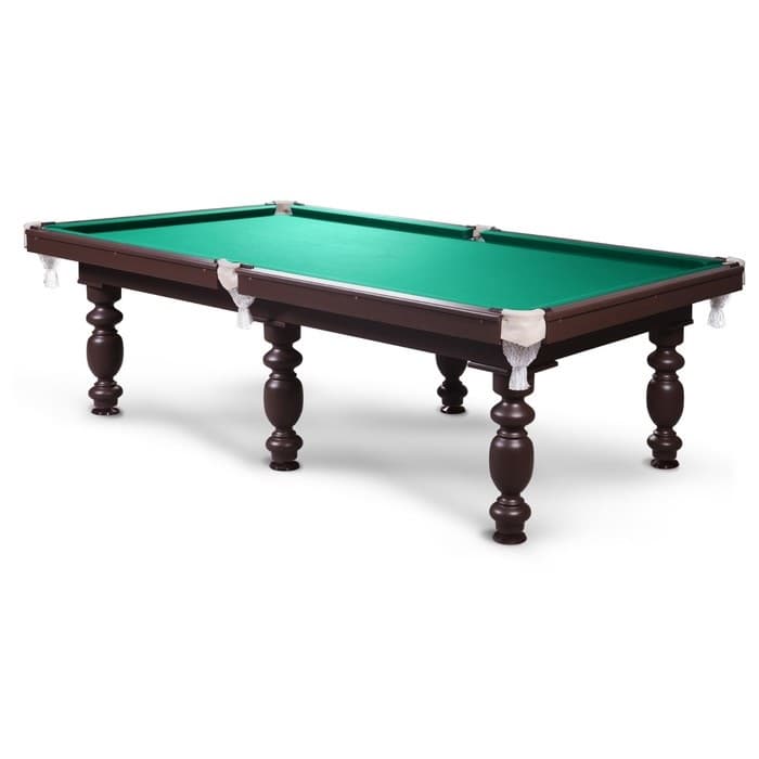 Стол бильярдный Start Line Play "Домашний" (6 ног) 8ф ПУЛ / РП (2240 мм х1120мм) берёза/сосна/МДФ, сукно "Euro Pro 30" ш1,98м Yellow green Дм8.БрСн