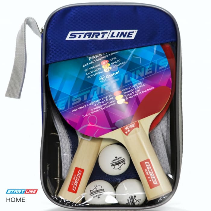 Набор аксессуаров Start Line 2 ракетки HOME, 3 мяча Club Select,сетка с креплением, упаковка блистер 12202Р40
