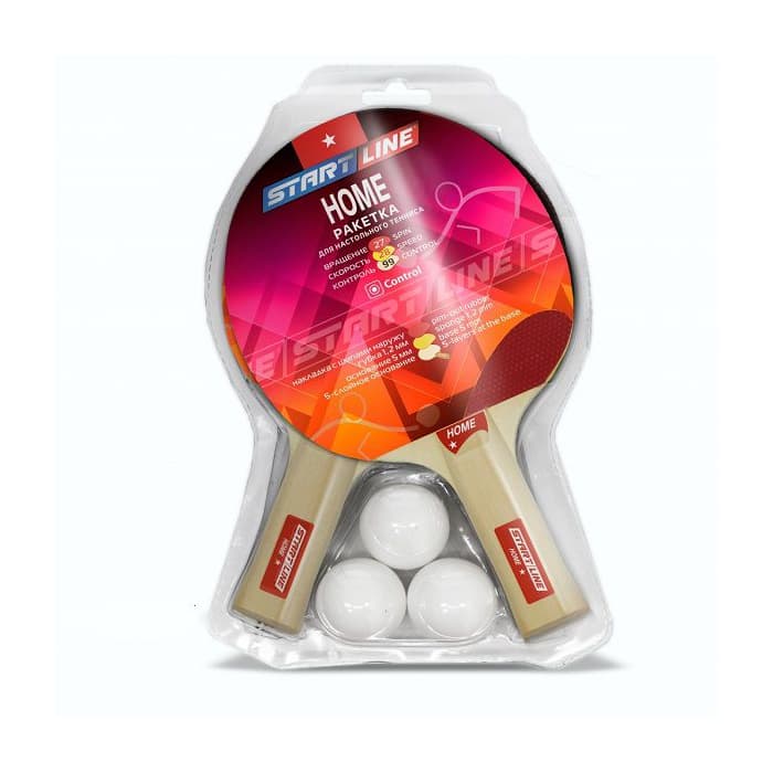 Набор аксессуаров Start Line 2 ракетки HOME, 3 мяча Club Select, сетка с креплением, упаковка блистер 12102