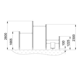 Спортивный комплекс Start Line Fitness № 3 (брусья, 2 турника разной высоты, скамья наклонная) 7003
