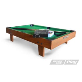 Стол бильярдный Start Line Play "Настольный SLP" 910 х 500 х 200 мм, МДФ универсальный дизайн и качественная отделка. В комплект входят: 1 набор шаров, 2 кия, 2 мела, 1 треугольник. SLP3620-2