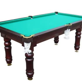 Стол бильярдный Start Line Play "Домашний" (4 ноги) 7ф ПУЛ / РП (1900ммх950мм) берёза/сосна/МДФ, сукно "Euro Pro 30" ш1,98м Yellow green Дм7.БрСн