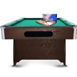 Стол бильярдный Start Line Play "Модерн" 8ф ПУЛ/РП, ЛДСП 16мм, В комплект входят: 1 набор шаров, 2 кия, 12 мелков, 1 треугольник, 1 мостик, 1 разметка 35, сукно "Euro Pro 70" ш1,98м Yellow green Мд8.ЛДСП