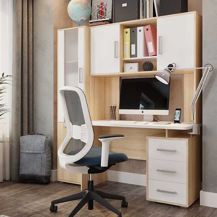 Стол компьютерный Лайт-2 1200 (1 200х600х750) дуб сонома/белый