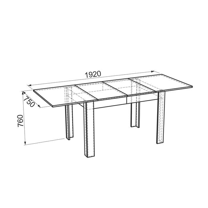 Стол обеденный Гермес 2 КМ-0209 (1 920х750х760) дуб млечный/венге