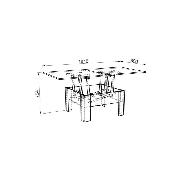 Журнальный столик Секрет (1 640х800х754) венге/дуб млечный