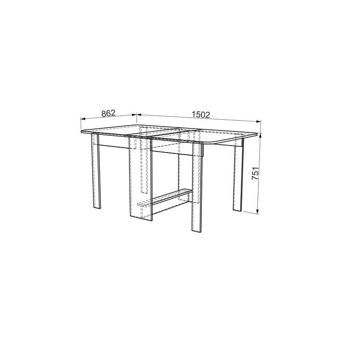 Стол-книжка ПВХ* (1 502х862х751) KM-0002 венге
