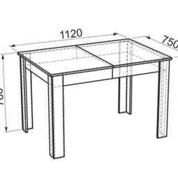 Стол обеденный Гермес 2 КМ-0209 (1 920х750х760) дуб млечный/венге