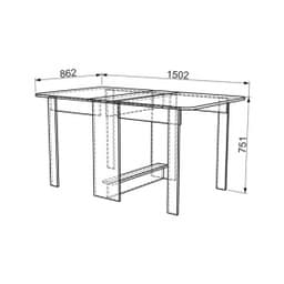 Стол-книжка ПВХ* (1 502х862х751) KM-0002 венге