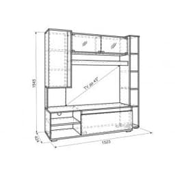 Мини-стенка Андора (1 523х424х1 545) CTV-011 рэд фокс/скала