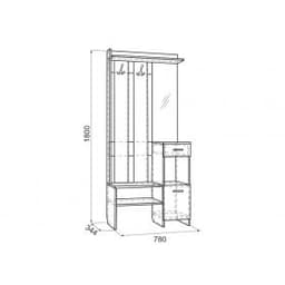Прихожая Яр (780х344х1 800) PR-0025 ясень шимо с./ясень шимо 