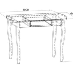 Стол обеденный "Экстра 1" (1 000х600х745) КМ-0210 белый/ВеснаКМ-0210.1697