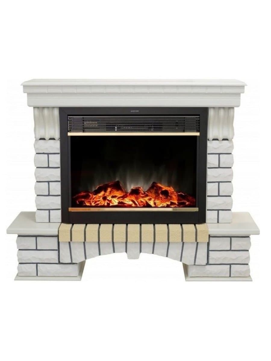 Комплект Real Flame портал Country 26 WT с очагом Moonblaze Deluxe Black/Brass