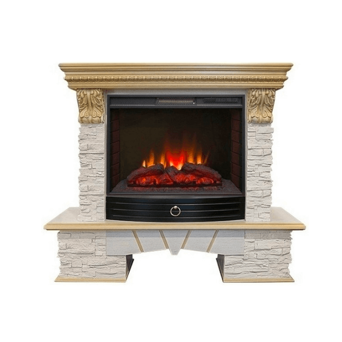 Комплект Real Flame портал Rockland LUX 25/25.5 WT с очагом Sparta 25.5 Evrika 25.5