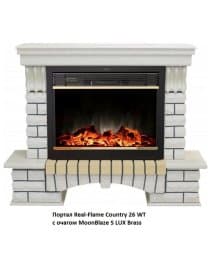 Комплект Real Flame портал Country 26 WT с очагом Moonblaze Deluxe Black/Brass