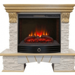 Комплект Real Flame портал Rockland LUX 25/25.5 WT с очагом Sparta 25.5 Evrika 25.5