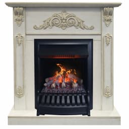 Комплект Real Flame портал Anita corner STD WT с очагом Fobos lux/Majestic lux Black RC
